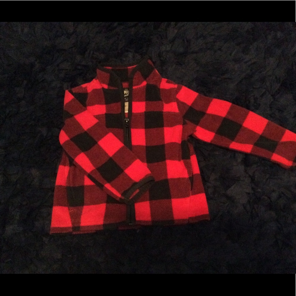 Buffalo plaid fleece jacket